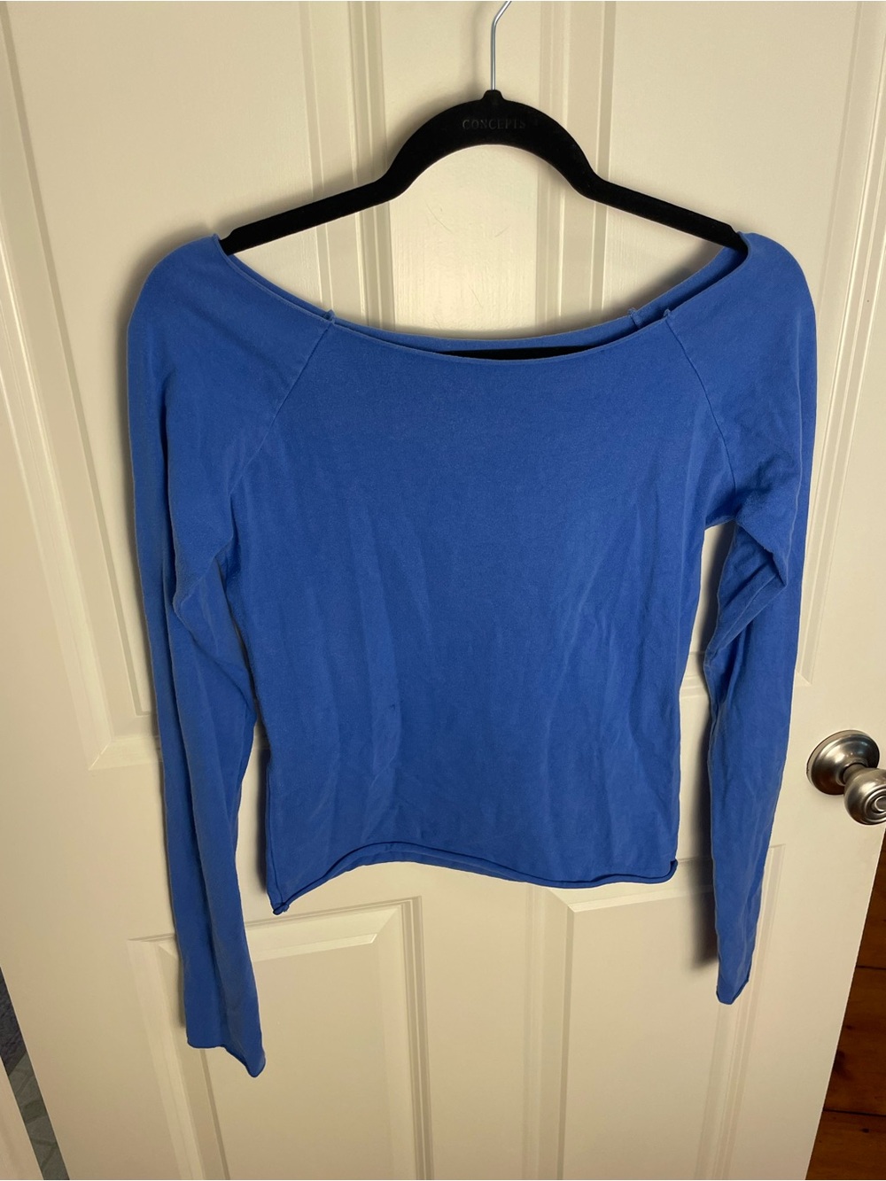 Brandy Melville Royal Blue Long-Sleeve Boatneck Top